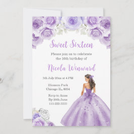 Invitación Princesa de Dusty Purple Dress Dress Dieciséis
