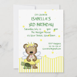 Invitación Princesa de encargo de la hada del amarillo del