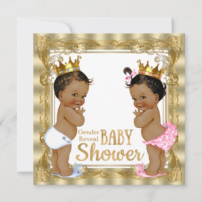 Invitación Princesa de Étnica Género revelan Baby Shower (Anverso)