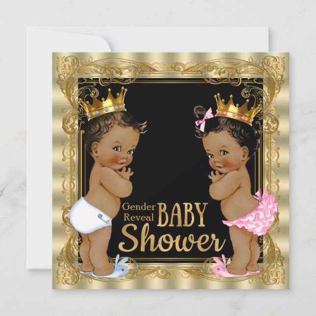 Invitación Princesa de Étnica Género revelan Baby Shower (Anverso)