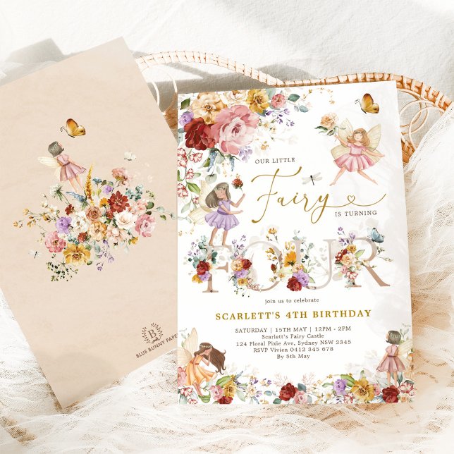 Invitación Princesa de Flor Silvestre Colorida (Subido por el creador)