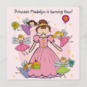 Invitación Princesa de hadas Customized Birthday Invites