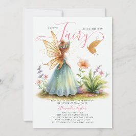 Invitación Princesa de hadas encantada Bebé verde ducha