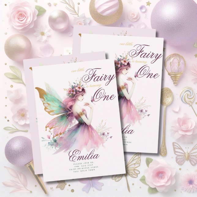 Invitación Princesa de Hadas Primer Cumpleaños o EDIT EDIT ED (Subido por el creador)