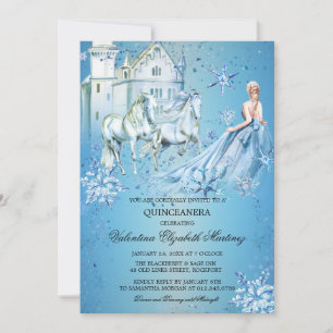 Invitación Princesa de invierno de Quinceanera