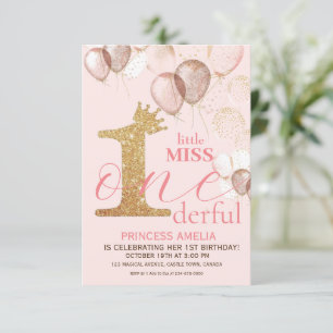 Invitación Princesa de la corona de oro rosa brillante Rubor 