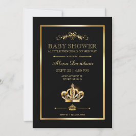 Invitación Princesa de la Corona Real Baby Shower