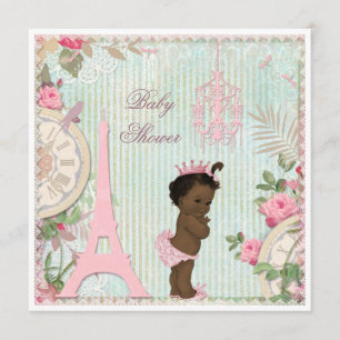 Invitación Princesa de la etnia parisina Shabby Chic Baby Sho
