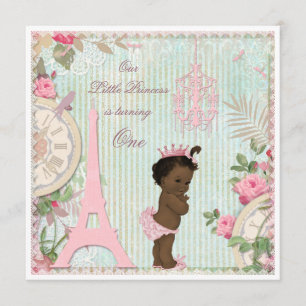 Invitación Princesa de la etnia parisina Shabby Chic Primer c