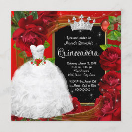 Invitación Princesa de la Rosa Roja Quinceañera