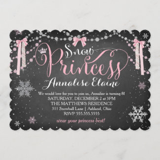 Invitación Princesa de Nieve Rosa de GC con Chica de Cinta Cu