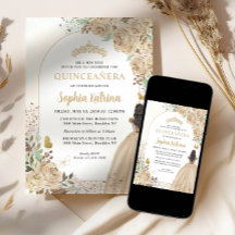 Princesa de oro con luz floral Cumpleaños Quincean