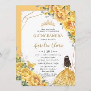 Invitaciones Quinceanera Amarillo | Zazzle.es