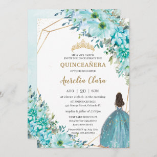 Invitaciones Del Quinceanera La Turquesa Zazzle ES