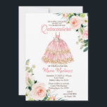 Invitación Princesa de oro floral mexicana Quinceanera<br><div class="desc">Rosa floral Princesa de Oro Invitación QuinceaneraMis Quince Anos,  15º cumpleaños, </div>