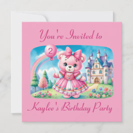 Invitación Princesa de osito de peluche