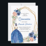 Invitación Princesa de Quinceañera Azul Marino Cumpleaños 15<br><div class="desc">Princesa de Quinceañera Azul Marino Cumpleaños 15 Español</div>