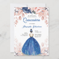Princesa de Quinceañera Azul Marino Cumpleaños 15 