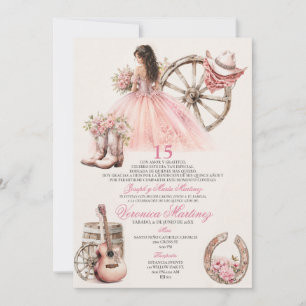 Invitación Princesa de Quinceañera Charra Occidental XV Años