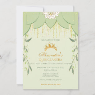 Invitación Princesa de rana Quinceanera y dulce dieciséis inv