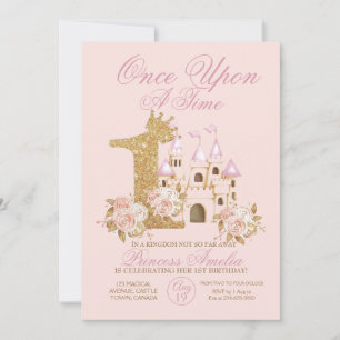 Invitación Princesa del Castillo de la Corona de Oro Rosa Pri