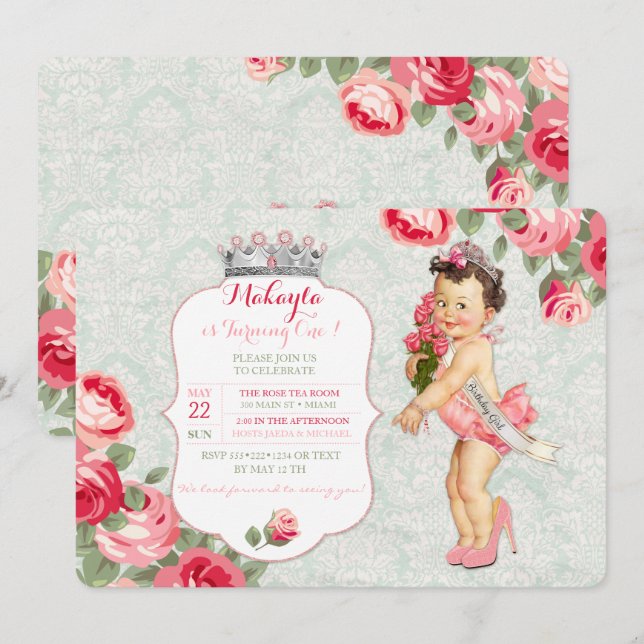 Invitación Princesa del Concurso Miss América (Anverso / Reverso)