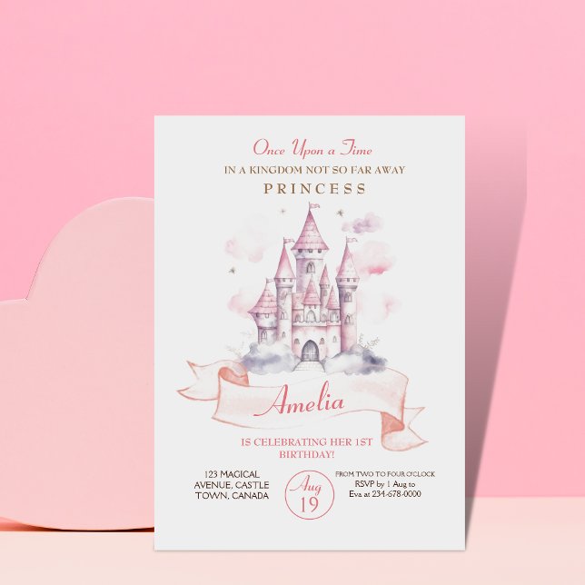 Invitación Princesa del Reino del Castillo Primer Fiesta de C (Subido por el creador)