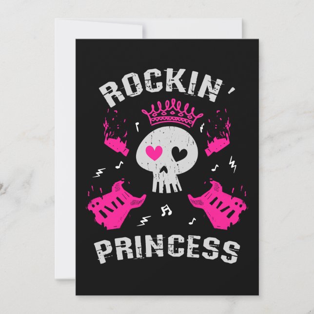 Invitación Princesa del rock (Anverso)
