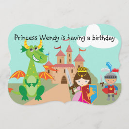 Invitación Princesa Dragon y el cumpleaños del caballero