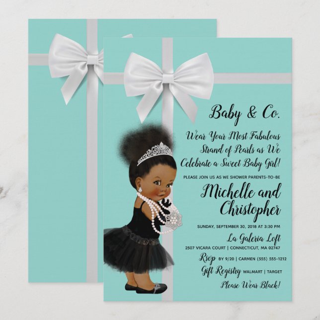 Invitación Princesa étnica azul turquesa Baby Shower (Anverso / Reverso)