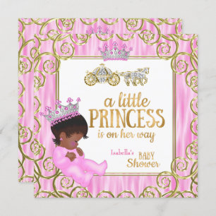 Invitación Princesa Étnica Baby Shower Carrito de Caballo Ros