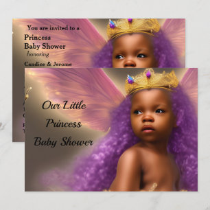 Invitación Princesa étnica Baby Shower mariposa púrpura 2