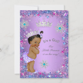Invitación Princesa étnica Baby Shower morado rosa azul Verde