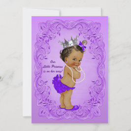 Invitación Princesa Étnica Baby Shower Ornate Purple Frame