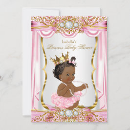 Invitación Princesa étnica Baby Shower Oro rosado de seda