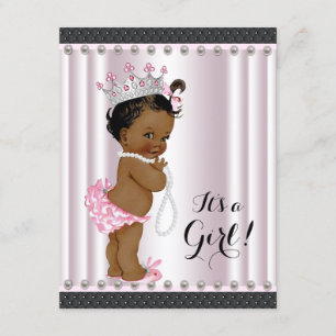 Invitación Princesa étnica Baby Shower Perla Rosa