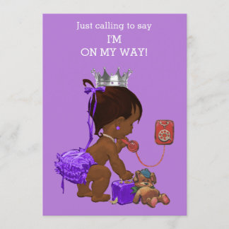 Invitación Princesa étnica en Baby Shower morado por teléfono