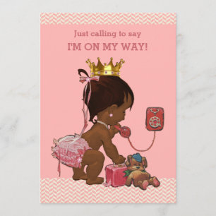 Invitación Princesa étnica en Chevrons de Baby Shower por tel