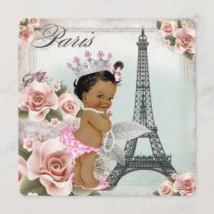 Invitación Princesa étnica París Baby Shower del vintage