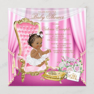 Invitación Princesa étnica Pearl Baby Shower de la silla