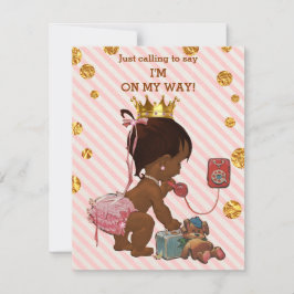 Invitación Princesa Étnica Por Teléfono Baby Shower Confetti