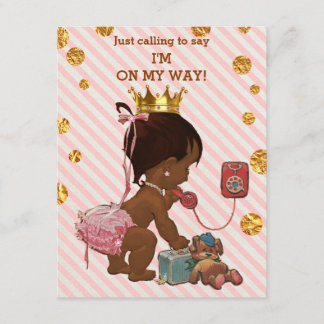 Invitación Princesa Étnica Por Teléfono Baby Shower Confetti