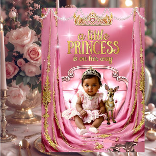 Invitación Princesa Étnica Rosa Baby Shower Ciervo Bebé
