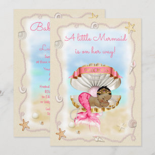 Invitación Princesa étnica Sirena Clam Shell Baby Shower