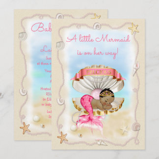 Invitación Princesa étnica Sirena Clam Shell Baby Shower
