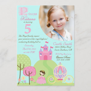 Invitación Princesa Fifth Birthday Invitation del cuento de