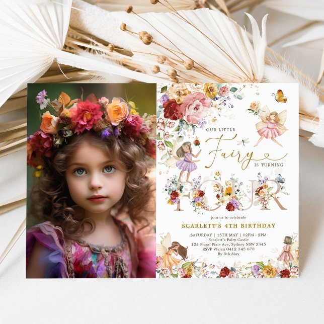 Invitación Princesa Floral de Hadas Coloridas (Subido por el creador)