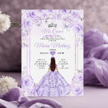 Invitación Princesa Floral Morada y Plata Quiñceanera<br><div class="desc">La Princesa Floral Morada y Plata Quiñceanera Invitación Mi Quince 15 Anos,  Mariposa De Cumpleaños 16.</div>