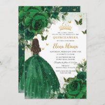 Princesa floral verde esmeralda Quinceañera dulce