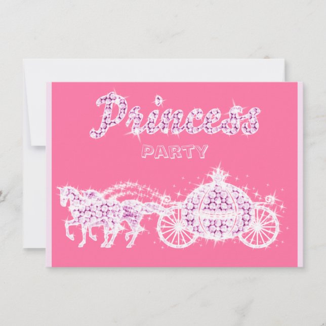 Invitación Princesa Horses y fiesta de cumpleaños del carro (Anverso)